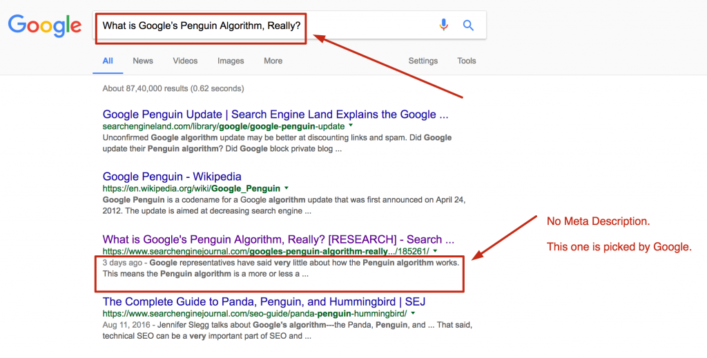 On page search engine ranking factor