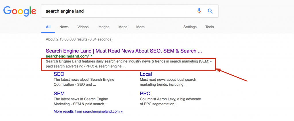 on page search ranking factor -serped.com