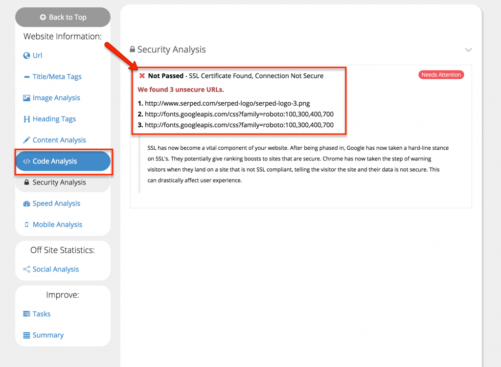 Security Analysis - Serped