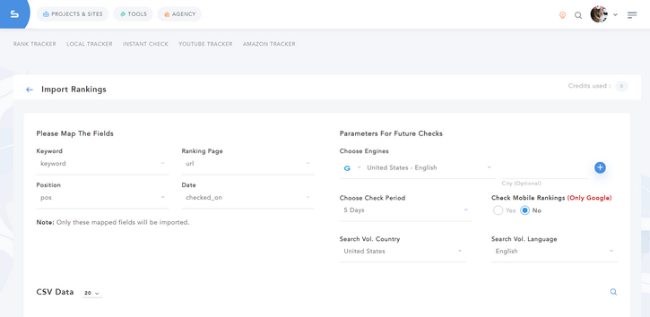 Import Keyword Positions - Step 2