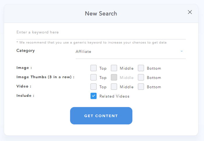 AI Search search form