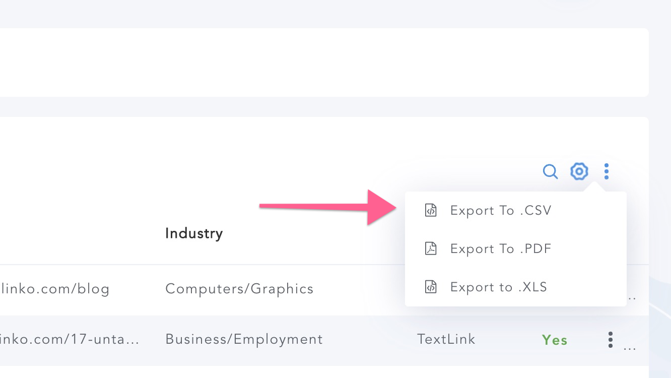 Export CSV