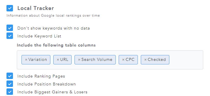 Choose Table Columns