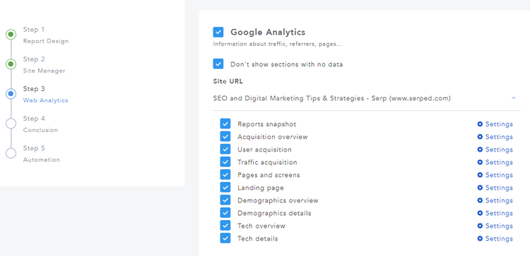 Google Analytics 4 in Site Reports