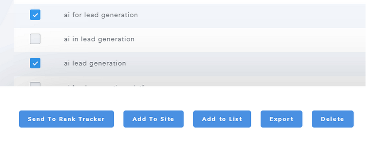 Bulk Actions in Keyword Lists